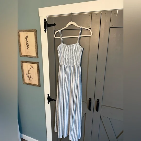 Striped Blue and White Maxi Dress - Picture 6 of 7